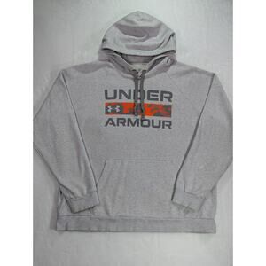 Under Armour Size 2XL Rival Fleece Gray Hoodie w/Orange Camo Signature Box
